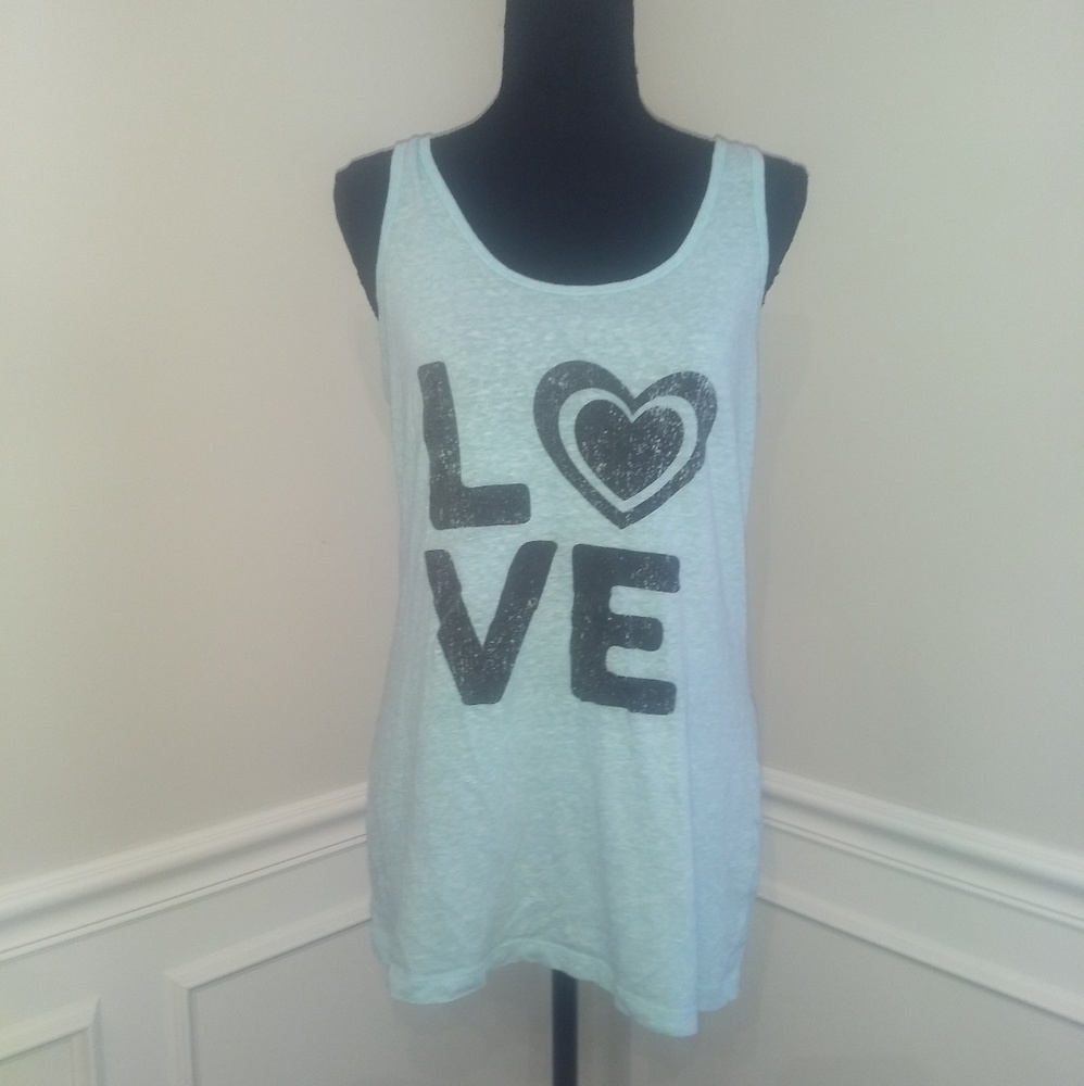 No Boundaries blue tank top "LOVE" size XXL